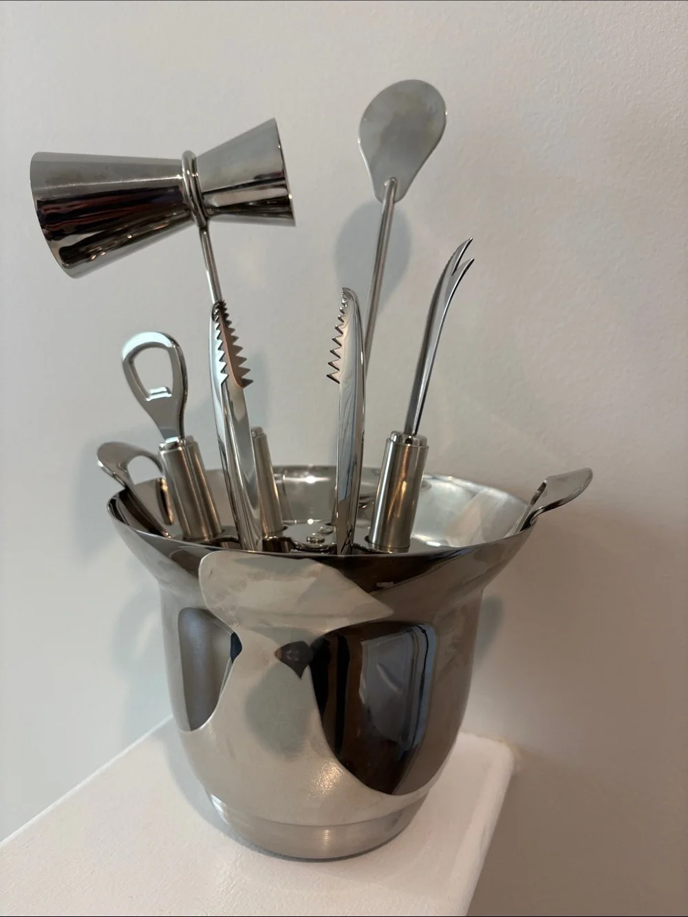 Pottery Barn Stainless Bar Tool Set Box